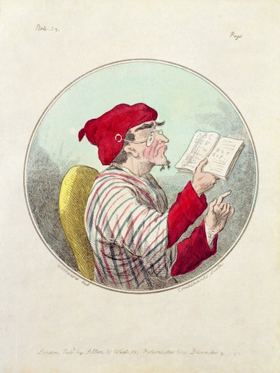 Cartoon of a Scholar by Cruikshank by Unbekannt Unbekannt